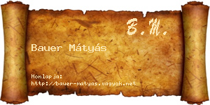 Bauer Mátyás névjegykártya